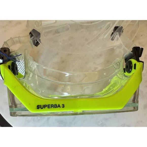 SeaDive Superba 3 Yellow Adjustable HD Divers Snorkel‎ Mask with Case New W Tags